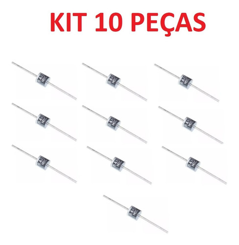 10 Peças - Diodo 6a10 6a 1000v A Granel Mic Original