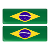 Kit De Adesivos Bandeira Brasil Resinados Relevo 3d Bd13