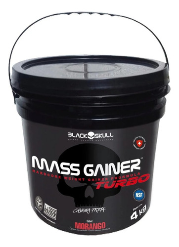 Mass Gainer Turbo 4kg - Black Skull Sabor Baunilha