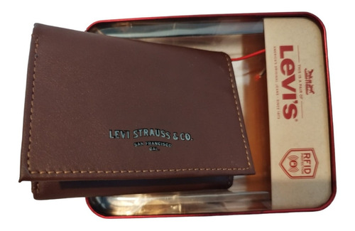 Billetera De Cuero Levi's Con Sistema Rfid  Style Brown