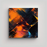 70x70cm Cuadro Abstracto En Fondo Oscuro Con Luces De Colore