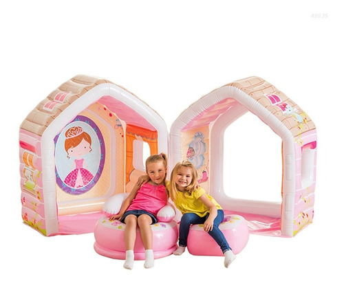 Casa De Princesa Inflable Intex + Sillón + Puff