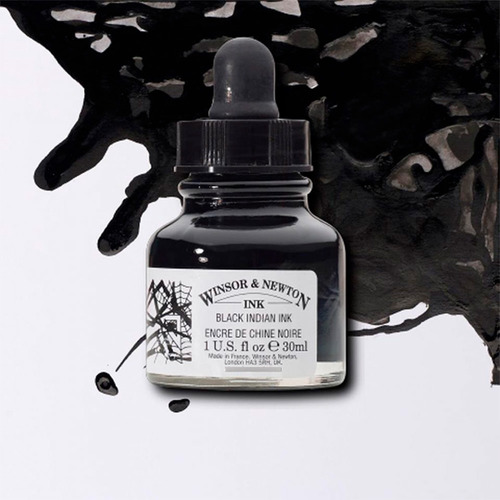 Winsor & Newton Ink Tinta Negra Para Dibujo Con Gotero 30 Ml