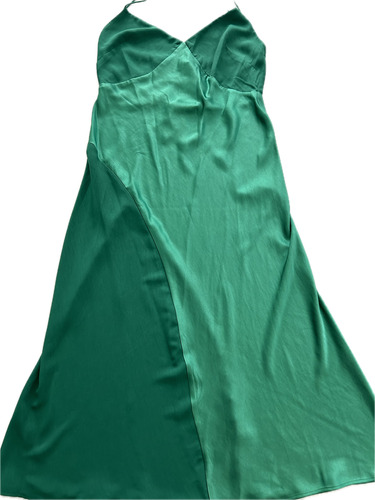 Vestido Fiesta Largo Verde C Breteles Finitos .mango Imp Usa