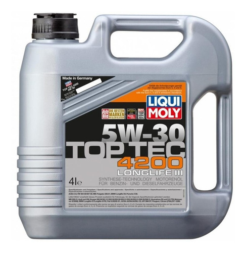 Aceite Liqui Moly Sintetico Top Tec 4200 5w30 Por 4 Litros