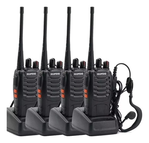 Kit X 4 Handy Baofeng Radio Walkie Talkie Bf888s 16ch Uhf