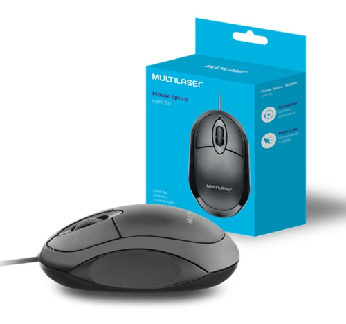 Mouse Mini Óptico Office Usb Com Fio 1000 Dpi Notebook