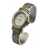 Reloj Brazalete Ovalado Mujer, Plata/oro.