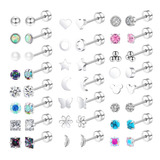 23 Pares De Aretes Hipoalergénicos Con Rosca Para Mujer, Are