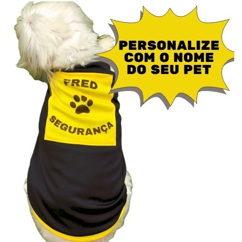 Roupinha Pet Segurança Fantasia Personalizado Tamanho 9