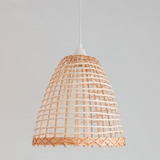 Pantalla Colgante Rattan 37x40 Cm Lampara Mimbre Deco Living