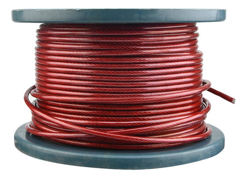 Cable Acero Galvan Plastif Rojo 7x7 80m