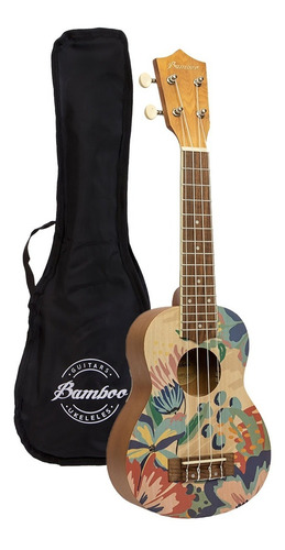 Ukelele Soprano Bamboo U-21 Caramelle Con Funda Y Pua