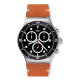 Relojes Swatch Reloj Disorderly Para Hombre Pulsera Color De La Malla Suela Color Del Bisel Plateado Color Del Fondo Negro