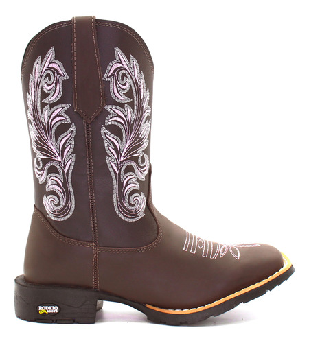 Bota Country Feminina Botina Texana Bico Quadrado Original 