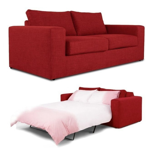 Sillon Cama 2 Plazas Automatico  Sofa Chenille Muebles Oasis