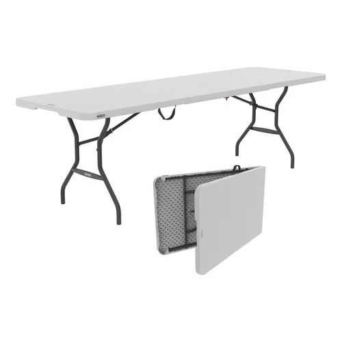 Mesa Plegable Rectangular Blanca 2.40 Metros Tipo Portafolio