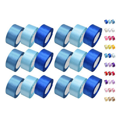 18pcs Cinta De Satén Listón Satinado Decoracion Ancho,popotillo Listón Barrotado 4 Cm Y 410 M Color Multicolor, Ideal Para Bodas, Cumpleaños, Ramos, Decoración De Y Proyectos Diy Color Serie Azul | MercadoLibre