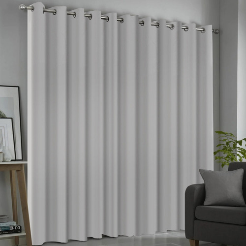 Cortinas Blackout Con Aros 2.80x2.20m Alfer Home Jgo 2 Pzas Color Gris Perla