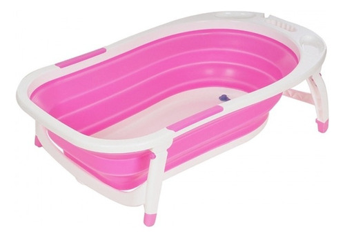 Tina Bañera De Viaje Plegable Para Bebé Fácil Transportar Color Rosa