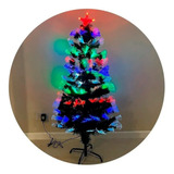 Árbol De Navidad 60cm C/puntal Estrella Led Fibra Óptica