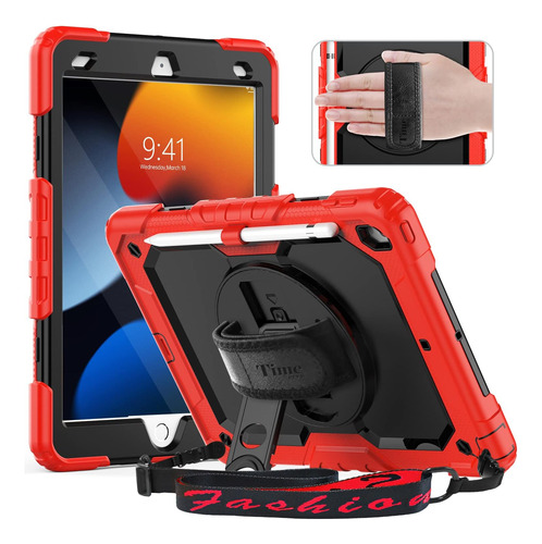 Funda Para iPad 10.2 Timecity 9/8/7gen Soporte P/lapiz/negro