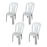 Kit 4 Cadeiras De Plástico Bistrô Preta Suporta Até 154 Kg