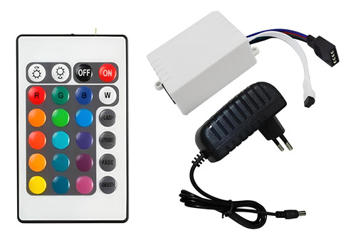 Controle Fita Led Rgb 3528 E 5050 C/ Fonte Controladora