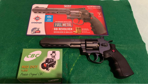 Revólver Crosman Co2 Full Metal + Red Dot 1x30 Cbc + Brindes