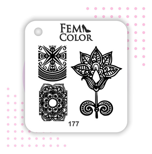 Placa De Stamping Acrilico Lefemme Mod 177  Local Flores