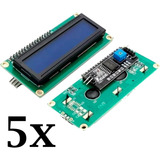 5x Display Lcd 16x2 Azul + I2c Soldado Na Placa Pic Arduino 