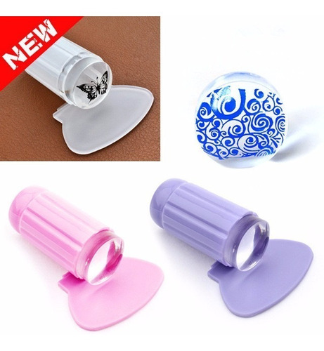 Stamper Crystal Clear Jelly Sello+raspador-nail Art-stamping