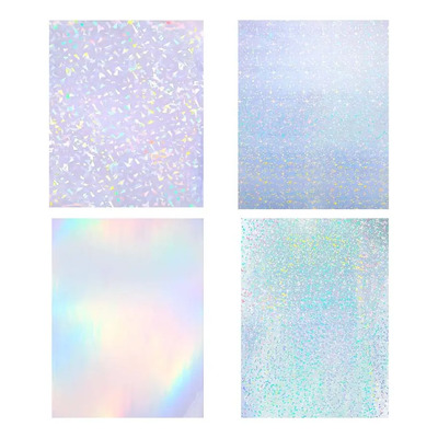 ! Y 20 Hojas De Papel De Pegatina Holográfica Transparente | Meses sin interés
