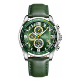 Reloj Naviforce Original Nf 8020 Cuero Verde + Estuche