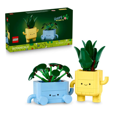 LEGO Botanicals Plantas Felices 10349; Set de dos plantas decorativas; Incluye Drácena y Pilea y Macetas sonrientes armables; 9+ | Envío gratis