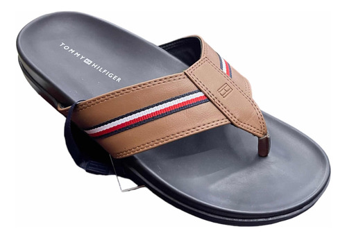 Chancla Hombre Cuero Tommy Hilfiger Cafe