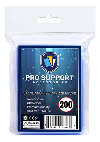 Pro Support Trading Card - 200 Fundas Para Tarjetas De Poke.