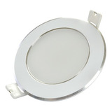 Foco Led Empotrado Blanco Plano Con Marco Plata Adir 2670