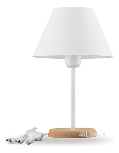 Abajur Mdf Luminária De Mesa Criado Mudo Cômoda Cabeceira Cor Da Cúpula Cúpula Branco Cor Da Estrutura Madeira Mdf 110v/220v