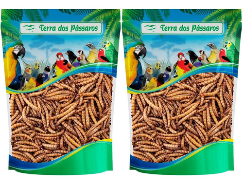 Kit 2 Unidades Tenébrio Gigante Desidratado Pássaros 50g