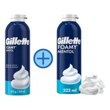 Espuma De Barbear Gillette Foamy Mentol 2 X 322ml = 644ml 