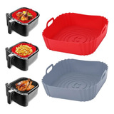 Set X2 Bandeja Silicona Anti Adherente Cuadrada Freidora