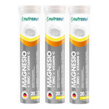 Magnesio 350 Mg + Zinc + Vit C Eferves. 20 Tb C/u -pack 3 U