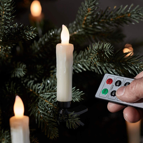 Paquete De 20 Velas De Navidad Led Sin Llama Con Contro...