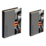 Conjunto Caixa Livro Fake Mdf Courino Decorativo Modelo 