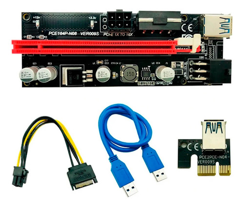 Placa Riser Usb 3.0 Mineração Versão 009s 16x