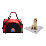 Maleta Para Transportar Mascotas + 15 Tapetes Absorbentes 