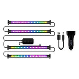 Tira De Luces Led Rgb 4x12 For Interior De Auto