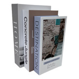 Kit C/ Livro Falso Decorativo Caixa Porta Objetos 3 Unid