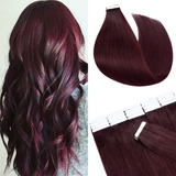 Extensiones De Cabello Humano Vino Rojo/ Ombre 20in 100gr